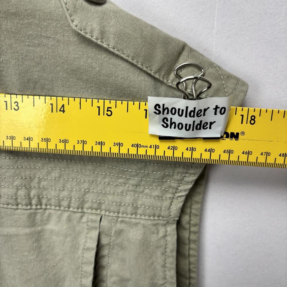 Lands End Mens Medium Khaki Cotton Multi-Pocket Safari Fishing Utility Vest M‎ - Picture 5 of 7